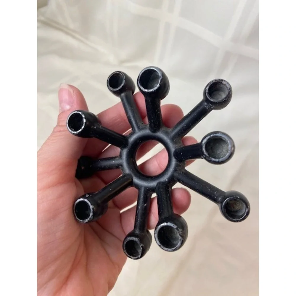 Dansk STYLE Danish Cast Iron Spider Candle Holder Black Metal Mid-Century Modern